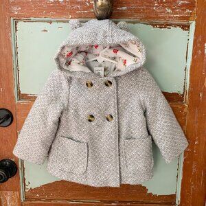 Carter’s Tweed Hooded Pea Coat / Jacket • 24 Months